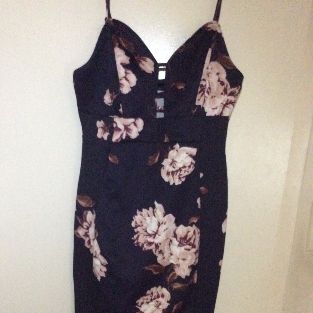 Navy blue Floral bodycon dress